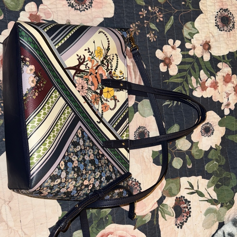 Tory Burch RARE Multicolor Floral Tote & Wallet Set - Picture 7 of 16